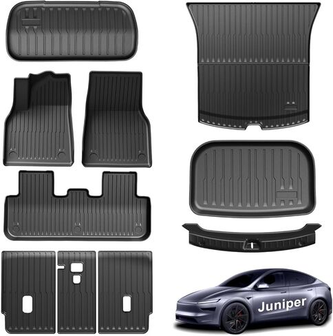 10 قطع من سجادات الأرضية المناسبة لجميع الأحوال الجوية لملحقات Tesla Model Y Juniper 2025 2026، بطانات TPE مقاومة للماء وغير قابلة للانزلاق للجبهة الأمامية والخلفية in Kuwait