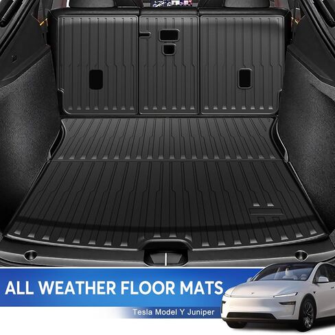 10PCS All-Weather Floor Mats for Tesla Model Y Juniper 2025 2026 Accessories, TPE Waterproof Non-Slip Custom Fit Liners for Front Rear & Trunk in Saudi Arabia
