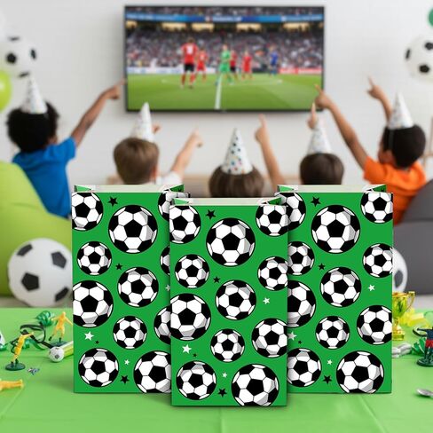Blulu 30 Pack Paper Soccer Party Favor Bag Candy Goodie Treat Bags Soccer Print Gift Bags for Football Themed Party Favors in Saudi Arabia