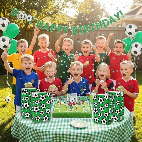 Blulu 30 Pack Paper Soccer Party Favor Bag Candy Goodie Treat Bags Soccer Print Gift Bags for Football Themed Party Favors in Saudi Arabia