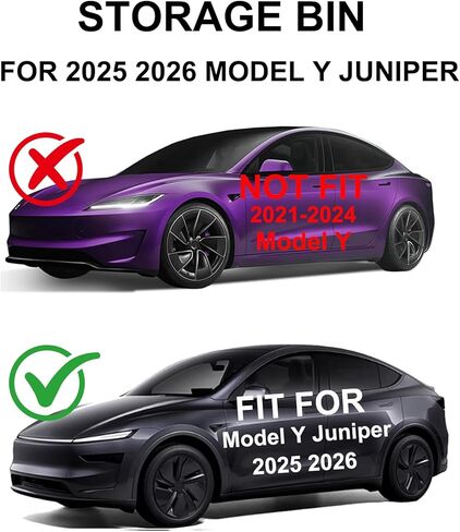 2 قطعة صناديق تخزين صندوق السيارة الخلفي لعام 2025 2026 طراز تسلا Y Juniper، صندوق تخزين جانبي للشحن الخلفي، منظم صندوق السيارة المقاوم للماء TPE مع غطاء متجمع لملحقات Tesla Model Y Juniper in Kuwait