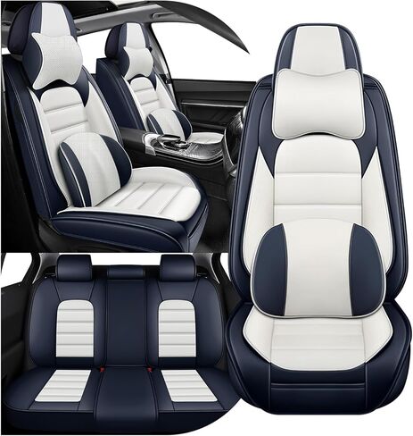 أغطية مقاعد السيارة الأمامية لسيارة Mercedes-Benz GLK-Class 2010-2015، غطاء مقعد مقاوم للماء ومقاوم للبقع، واقيات مقاعد من جلد نابا الفاخر مع جيوب تخزين (مقعدين فاخرين/أسود وأحمر) in Kuwait
