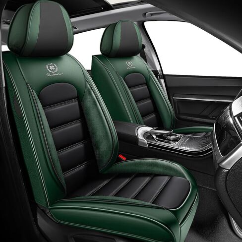 أغطية مقاعد السيارة الأمامية لسيارة Mercedes-Benz GLK-Class 2010-2015، غطاء مقعد مقاوم للماء ومقاوم للبقع، واقيات مقاعد من جلد نابا الفاخر مع جيوب تخزين (مقعدين فاخرين/أسود وأحمر) in Kuwait