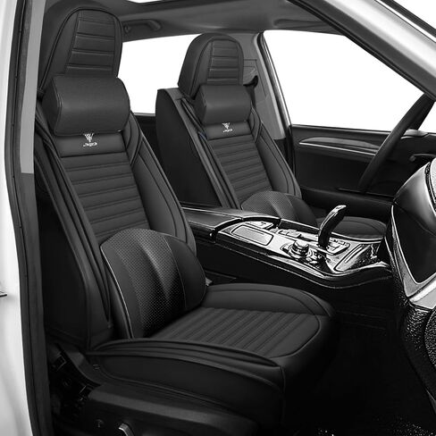 Seat Covers 2 Seats Custom Fit for Jeep Compass 2007-2024, Breathable and Comfortable Leather Seat Cover, Deluxe Waterproof Cushion Cover Auto Interior Accessories,Standard (Black Blue) in Saudi Arabia
