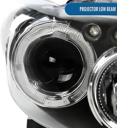 Ronnin - Fits 2008-2010 Scion xB Upgrade LED Halo Rims Running Lights Projector Headlights Assembly Pair | Black in Saudi Arabia
