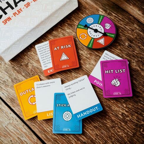 CONTROLLED CHAOS - The Ultimate Adult Party Card Game | 4 Decks in 1 with 250+ Roasts and Challenges That Will Get You Drinking | Great for Game Nights, Pre-Games, White Elephant, Bachelorettes in Saudi Arabia