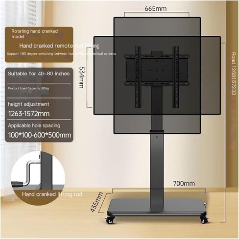 Rotatable mobile TV stand, floor-standing, multi-functional mobile(Zb-06swhite) in Saudi Arabia