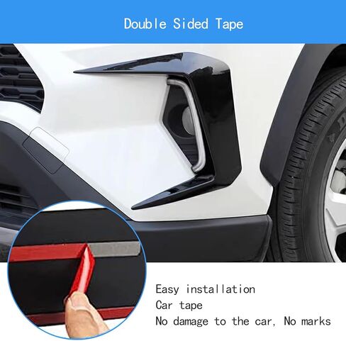ملحقات السيارة متوافقة مع Toyota RAV4 2025 2024 2023 2022 2021 2020 2019 غطاء الحاجب الأمامي الخارجي للضباب وغطاء الحاجب وزخارف ABS قطعتين (غير مناسب RHD/مغامرة) نمط أسود لامع in Kuwait
