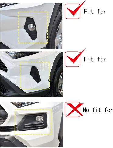 ملحقات السيارة متوافقة مع Toyota RAV4 2025 2024 2023 2022 2021 2020 2019 غطاء الحاجب الأمامي الخارجي للضباب وغطاء الحاجب وزخارف ABS قطعتين (غير مناسب RHD/مغامرة) نمط أسود لامع in Kuwait