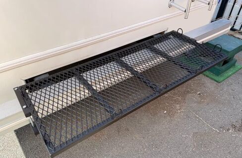 EZ Lite Campers RV Bumper Storage Rack Heavy Duty Steel with Powder Coated Finish 48" x 20" Engineered in The USA in Saudi Arabia
