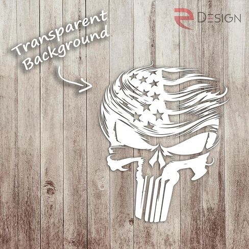 eDesign Trumpisher Skull American Flag - 4 Inches Stickers for Car Truck Van Window Bumper Laptop Tablet Cup Tumbler Water Bottle and Any Smooth Surface 2-Pack in Saudi Arabia