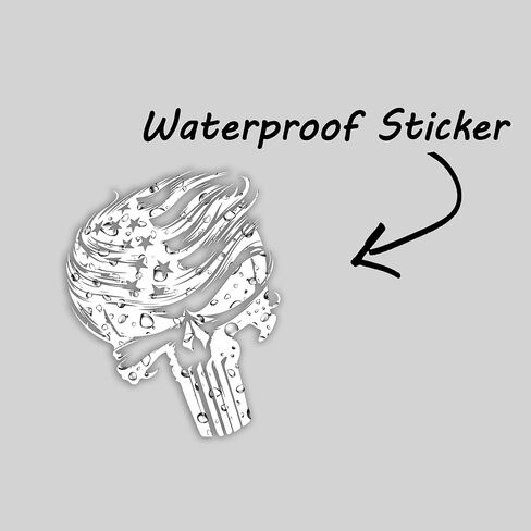 eDesign Trumpisher Skull American Flag - 4 Inches Stickers for Car Truck Van Window Bumper Laptop Tablet Cup Tumbler Water Bottle and Any Smooth Surface 2-Pack in Saudi Arabia