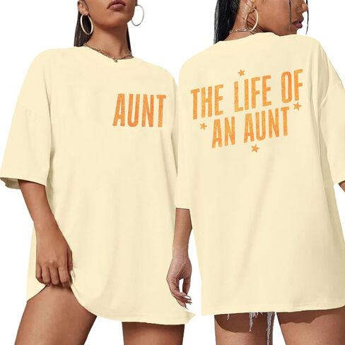 Women Oversized Auntie Shirt in My Auntie Era Shirt Funny Cool Aunt Shirt Auntie Gifts Tee Top in Kuwait