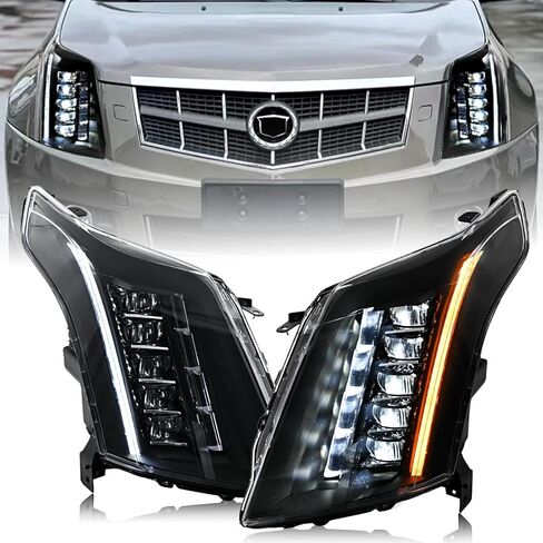 Headlights for Cadillac SRX 2010-2016 10 Lens Headlamp with Start-up Animation Sequential Turn Signal Passenger&Driver Side Front Head Lamps (1 Pair) in Saudi Arabia