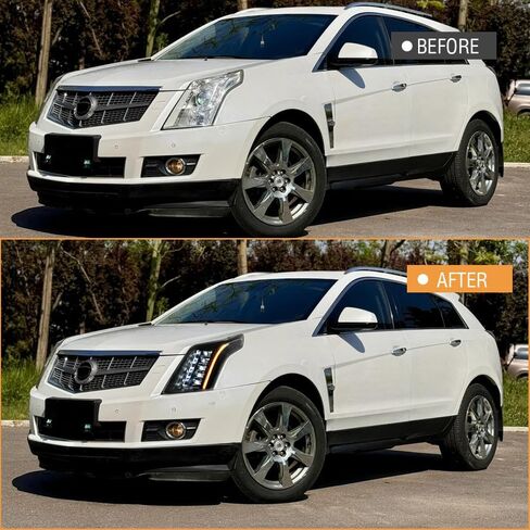 Headlights for Cadillac SRX 2010-2016 10 Lens Headlamp with Start-up Animation Sequential Turn Signal Passenger&Driver Side Front Head Lamps (1 Pair) in Saudi Arabia