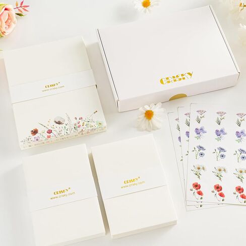 Crisky 50 Pack Blue Floral Blank Note Cards with Envelopes & Stickers, Gold Foil Bridal Shower Thank You Cards Greeting Bulk for Birthday, Baby Shower, Wedding, Graduation in Saudi Arabia