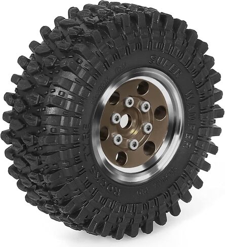 عجلات وإطارات REDSPIDER 1.0 Beadlock (4 قطع) 1.0 إطارات زاحفة 55 * 20 مم ألومنيوم 1.0 عجلة وإطارات زاحفة 1/18 1/24 RC لـ SCX24 TRX4M FMS FCX24 FCX18 AX24 ﻿ (بني (فتحة دائرية)) in Kuwait