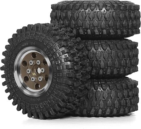 عجلات وإطارات REDSPIDER 1.0 Beadlock (4 قطع) 1.0 إطارات زاحفة 55 * 20 مم ألومنيوم 1.0 عجلة وإطارات زاحفة 1/18 1/24 RC لـ SCX24 TRX4M FMS FCX24 FCX18 AX24 ﻿ (بني (فتحة دائرية)) in Kuwait