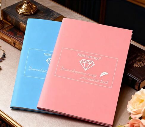 A3 Diamond Painting Storage Book, NIHO-JIUMA 40 Pages Diamond Art Portfolio Painting Storage Book, suitable for 30X40cm/12x16 inches diamond painting (white). in Kuwait