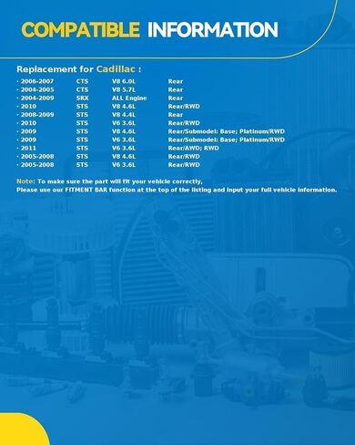 PHILTOP Rear 512243 Wheel Hub Bearing for Cadillac SRX 2004-2009, STS 2005-2011, CTS 2004-2007, Wheel Hub Assembly W/ABS RWD 6 Lugs 1 PCS in Saudi Arabia