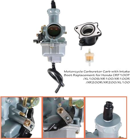 Motorcycle Carburetor Carb with Intake Boot Replacement for CRF100F/XL100S/XR100/XR100R/XR200R/XR200/XL100 in Saudi Arabia