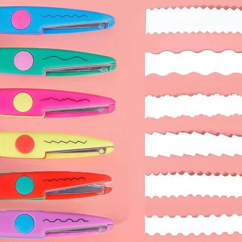 Craft Scissors Decorative Edge, 6 Pack, Craft Scissors, Zig Zag Scissors, Decorative Scissors, Scrapbooking Scissors, Fancy Scissors, Scissors for Crafting, Pattern Scissors, Design Scissors in Saudi Arabia