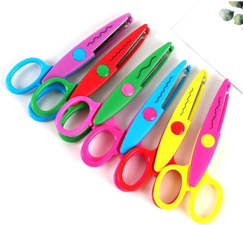 Craft Scissors Decorative Edge, 6 Pack, Craft Scissors, Zig Zag Scissors, Decorative Scissors, Scrapbooking Scissors, Fancy Scissors, Scissors for Crafting, Pattern Scissors, Design Scissors in Saudi Arabia