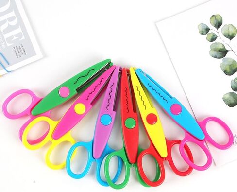 Craft Scissors Decorative Edge, 6 Pack, Craft Scissors, Zig Zag Scissors, Decorative Scissors, Scrapbooking Scissors, Fancy Scissors, Scissors for Crafting, Pattern Scissors, Design Scissors in Saudi Arabia