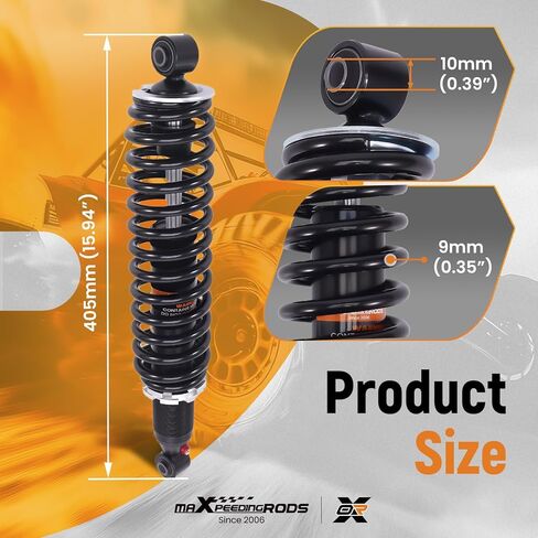 قطعتان من الصدمات الأمامية من maxpeedingrods مناسبة لـ Yamaha Rhino 450 4x4 (YXR450F) BF 2006-2009، لـ Yamaha Rhino 660 4x4 (YXR660F) BF 2004-2007، لـ Yamaha Rhino 700 4x4 BF 2008-2013، ممتص أحادي الأنبوب، أسود in Saudi Arabia