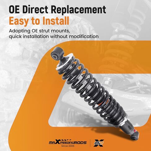 قطعتان من الصدمات الأمامية من maxpeedingrods مناسبة لـ Yamaha Rhino 450 4x4 (YXR450F) BF 2006-2009، لـ Yamaha Rhino 660 4x4 (YXR660F) BF 2004-2007، لـ Yamaha Rhino 700 4x4 BF 2008-2013، ممتص أحادي الأنبوب، أسود in Saudi Arabia