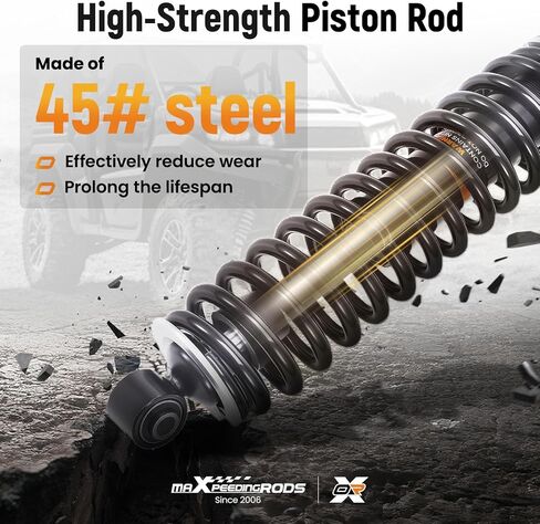 قطعتان من الصدمات الأمامية من maxpeedingrods مناسبة لـ Yamaha Rhino 450 4x4 (YXR450F) BF 2006-2009، لـ Yamaha Rhino 660 4x4 (YXR660F) BF 2004-2007، لـ Yamaha Rhino 700 4x4 BF 2008-2013، ممتص أحادي الأنبوب، أسود in Saudi Arabia