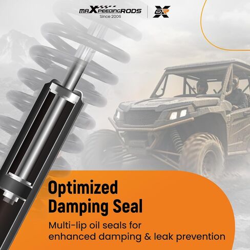قطعتان من الصدمات الأمامية من maxpeedingrods مناسبة لـ Yamaha Rhino 450 4x4 (YXR450F) BF 2006-2009، لـ Yamaha Rhino 660 4x4 (YXR660F) BF 2004-2007، لـ Yamaha Rhino 700 4x4 BF 2008-2013، ممتص أحادي الأنبوب، أسود in Saudi Arabia