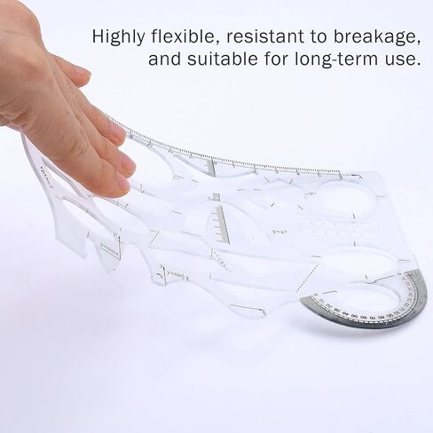 3PCS Circle Template Plastic Circle and Oval Measuring Drafting Stencil Ruler, Multi-Size Reusable Circles Templates Formwork Drawing Maker Tool(Clear and Blue) in Saudi Arabia