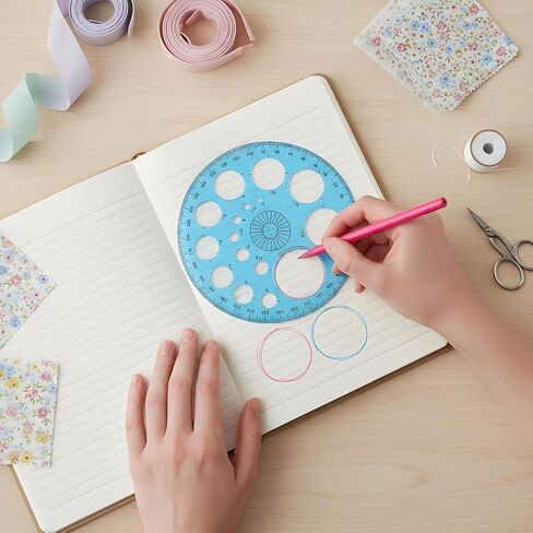 3PCS Circle Template Plastic Circle and Oval Measuring Drafting Stencil Ruler, Multi-Size Reusable Circles Templates Formwork Drawing Maker Tool(Clear and Blue) in Saudi Arabia