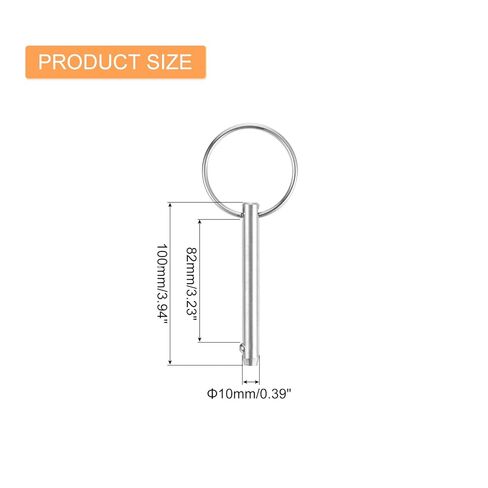 uxcell 1Pcs 10mmx82mm Quick Release Pins, 316 Stainless Steel Marine Hardware for Marine Mountain Seat, Ship Outfitting, Shipbuilding, Silver in Saudi Arabia