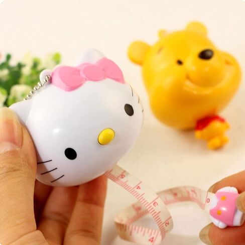 2PCS 1M Measuring Tape Retractable Children's Measuring Tape Keychain Kawaii Animal Cute Tape Measure Pink for Gift in Saudi Arabia