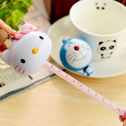 2PCS 1M Measuring Tape Retractable Children's Measuring Tape Keychain Kawaii Animal Cute Tape Measure Pink for Gift in Saudi Arabia