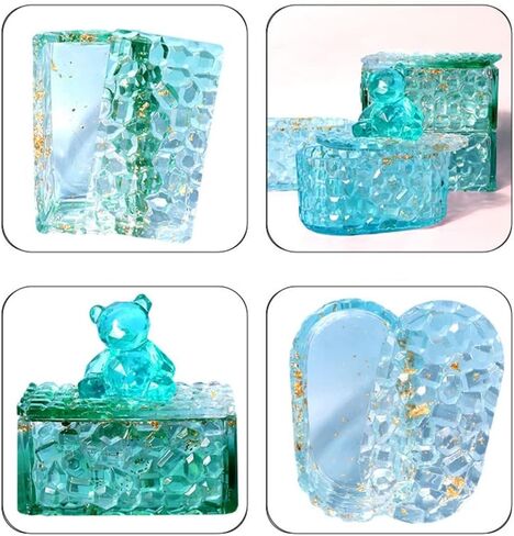 Resin Storage Box Mold Resin Box Mould Diamonds Jewelry Box Silicone Mould in Saudi Arabia