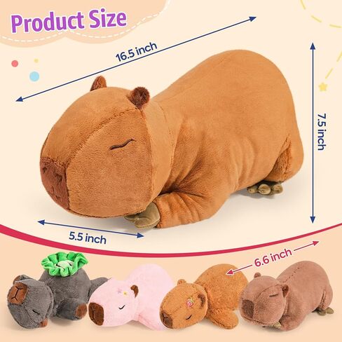 Ditucu 5Pcs Capybara Stuffed Animal Mommy 16.5 inch with 4 Babies 6.6 inch Family Set Cute Plushies Toys Gifts for Kids in Saudi Arabia