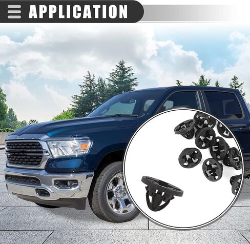Motoforti Tail Light Assembly Clips, Grommets Fastener Retainer Clips, for Dodge for Ram 1500 2007-2008, Plastic, 68084593AA, Black, 10pcs in Saudi Arabia