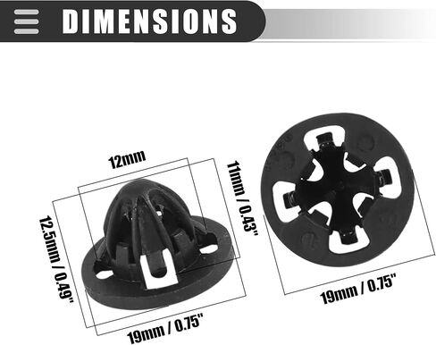 Motoforti Tail Light Assembly Clips, Grommets Fastener Retainer Clips, for Dodge for Ram 1500 2007-2008, Plastic, 68084593AA, Black, 10pcs in Saudi Arabia