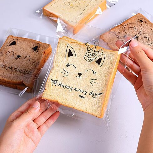 أكياس حلوى مقاس 14 سم مكونة من 100 عبوة مع 3 تصميمات، عبوة حلوى OPP ذاتية اللصق للشوكولاتة والبسكويت والوجبات الخفيفة وهدايا المخابز in Saudi Arabia