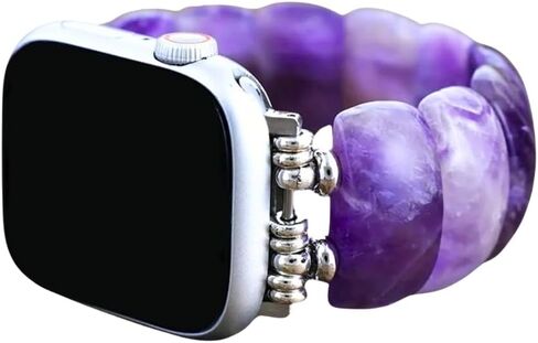 سوار ساعة كيب ديابلو الذكية للنساء - حزام مصنوع يدويًا من الأحجار الكريمة - متوافق مع وجوه التفاح مقاس 38 مم - 45 مم in Kuwait