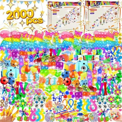 1000 قطعة من هدايا الحفلات للأطفال، مجموعة ألعاب فيدجيت، حشوات البيناتا، ألعاب عيد الميلاد، صندوق الجوائز، صندوق الكنز، حشوات حقائب الهدايا، جوائز الكرنفال in Kuwait