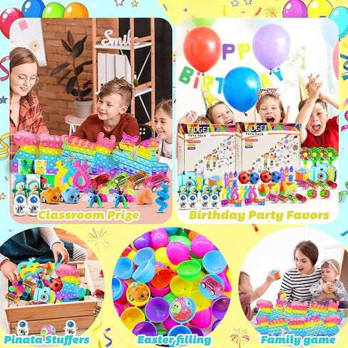 1000 قطعة من هدايا الحفلات للأطفال، مجموعة ألعاب فيدجيت، حشوات البيناتا، ألعاب عيد الميلاد، صندوق الجوائز، صندوق الكنز، حشوات حقائب الهدايا، جوائز الكرنفال in Kuwait
