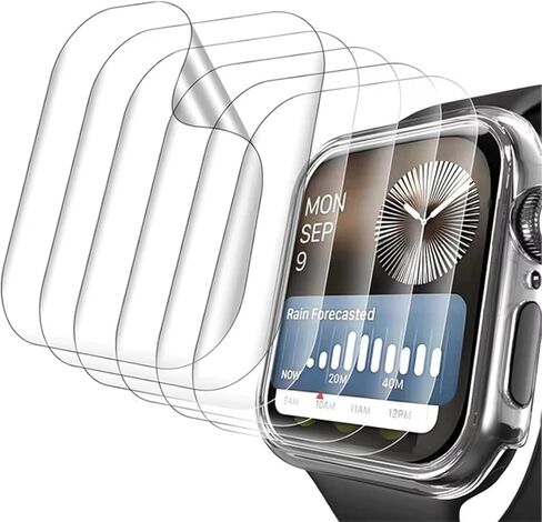 [5 عبوات] واقي شاشة من طبقة هيدروجيل لساعة Apple Series 9/8/7 41 مم، TPU [Clear HD] طبقة حماية ناعمة ذاتية المعالجة (ليست من الزجاج المقسى) in Kuwait