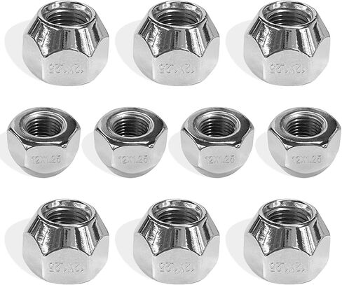 10 PCS 1/2"-20 Trailer Lug Nuts, Chrome Plated Anti-Rust 509 Tire Lugs Wheel Nuts, 50-53911 Open End Acorn Nut for 1/2" Wheel Lug Studs on Campers Trucks Golf Carts in Kuwait