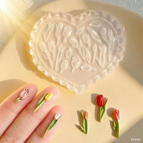 Set of 4 Silicone Clay Mold, Polymer Clay Silicone Molds, Flower Polymer Clay Mini Molds, 4pcs Earring Molds for Polymer Clay, Polymer Clay Molds for Jewelry, Perfect for Kids & Adults DIY Projects in Saudi Arabia
