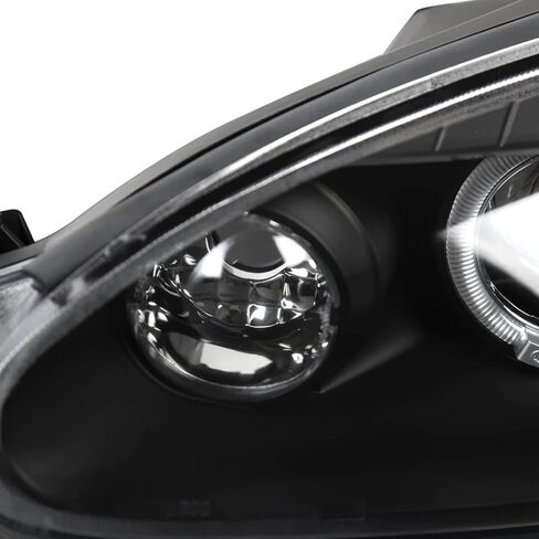 SPEC-D ضبط المصابيح الأمامية لجهاز العرض الهالة السوداء المتوافقة مع 2001-2005 Mazda Miata MX-5، مجموعة المصابيح الأمامية اليسرى + اليمنى in Saudi Arabia