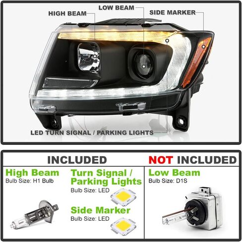 ACANII - لـ [HID/Xenon Model] 2011-2013 جيب جراند شيروكي LED أنبوب التبديل إشارة العارض المصابيح الأمامية in Saudi Arabia
